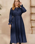 Honey Plus Size Ruffled Polka Dot Long Sleeve Midi Dress - Little Miss Vanilla