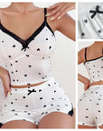 Casual Women's Lace Lace Spaghetti-strap Shorts Pajamas