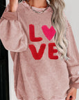 Valentine’s Day LOVE Round Neck Long Sleeve Sweatshirt - Little Miss Vanilla