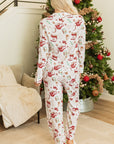 White Christmas Pattern Long Sleeve Shirt and Pants Pajama Set - Little Miss Vanilla