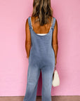 Wide Strap Denim Overalls with Pockets - Little Miss Vanilla