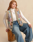 Plus Size Printed Sherpa Vest Coat - Little Miss Vanilla