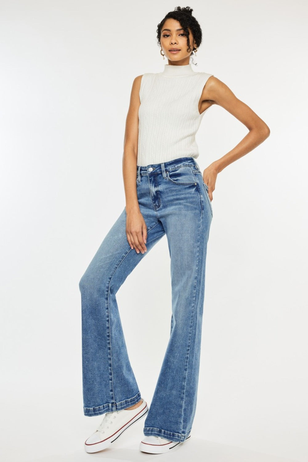 Kancan High Rise Wide Leg Jeans - Little Miss Vanilla