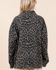 Mittoshop Leopard Button Up Denim Shacket with Breast Pockets - Little Miss Vanilla