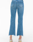 bytos Raw Hem Distressed Mid Rise Crop Jeans - Little Miss Vanilla