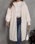 Plus Size Open Front Hooded Plush Coat - Little Miss Vanilla