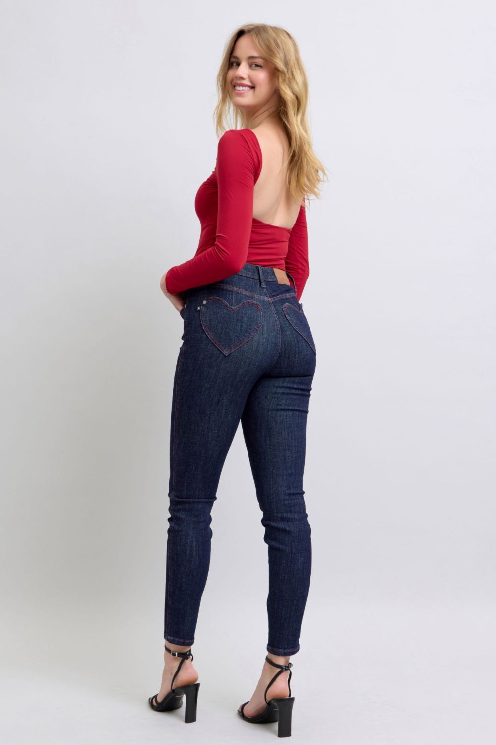 Judy Blue Full Size Heart Shaped Back Pockets Skinny Jeans - Little Miss Vanilla