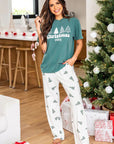 Skobeloff Christmas Tree Print Tee and Pants Lounge Set - Little Miss Vanilla