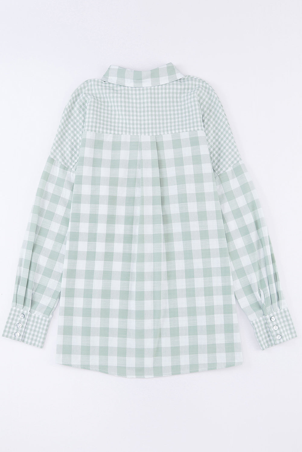 Pocketed Plaid Collared Neck Long Sleeve Shirt - Little Miss Vanilla