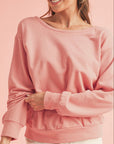 Bow Cutout Round Neck Long Sleeve Sweatshirt - Little Miss Vanilla