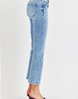 RISEN Full Size Low Rise Crop Slim Straight Jeans - Little Miss Vanilla