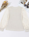 Mock Neck Lace Long Sleeve Top - Little Miss Vanilla