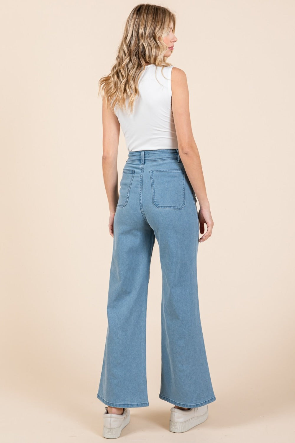 Mittoshop High Waist Wide Leg Jeans - Little Miss Vanilla