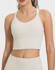 Millennia Crisscross Round Neck Active Tank - Little Miss Vanilla