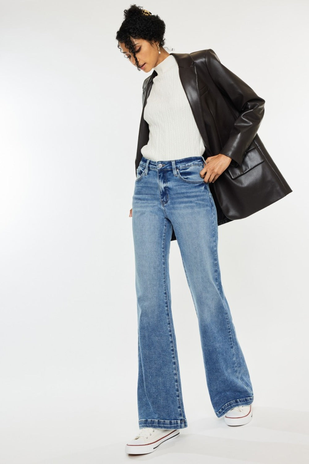 Kancan High Rise Wide Leg Jeans - Little Miss Vanilla