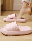 Summer EVA Slippers Solid Color Rhombus Stripe Anti-slip Slippers New Women's Home Shoes