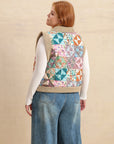 Plus Size Printed Sherpa Vest Coat - Little Miss Vanilla