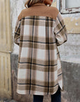 New Brushed Plaid Long Coat With Pockets Fashion Winter Jacket Outwear Women's Clothing - Little Miss Vanilla