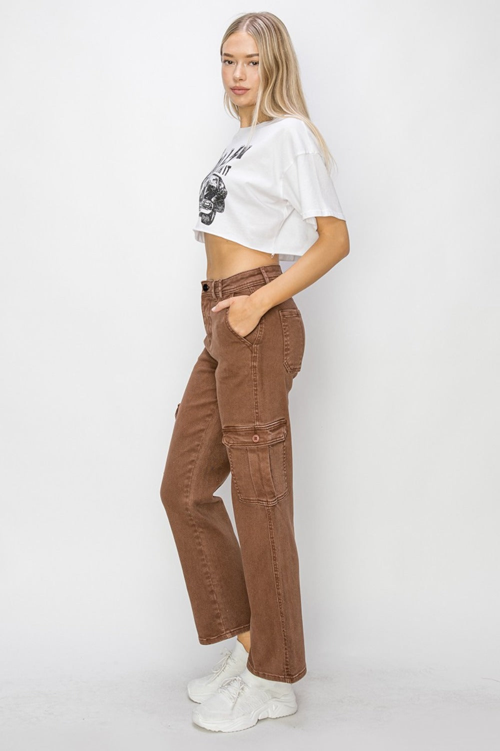 Risen Full Size High Rise Cargo Jeans - Little Miss Vanilla