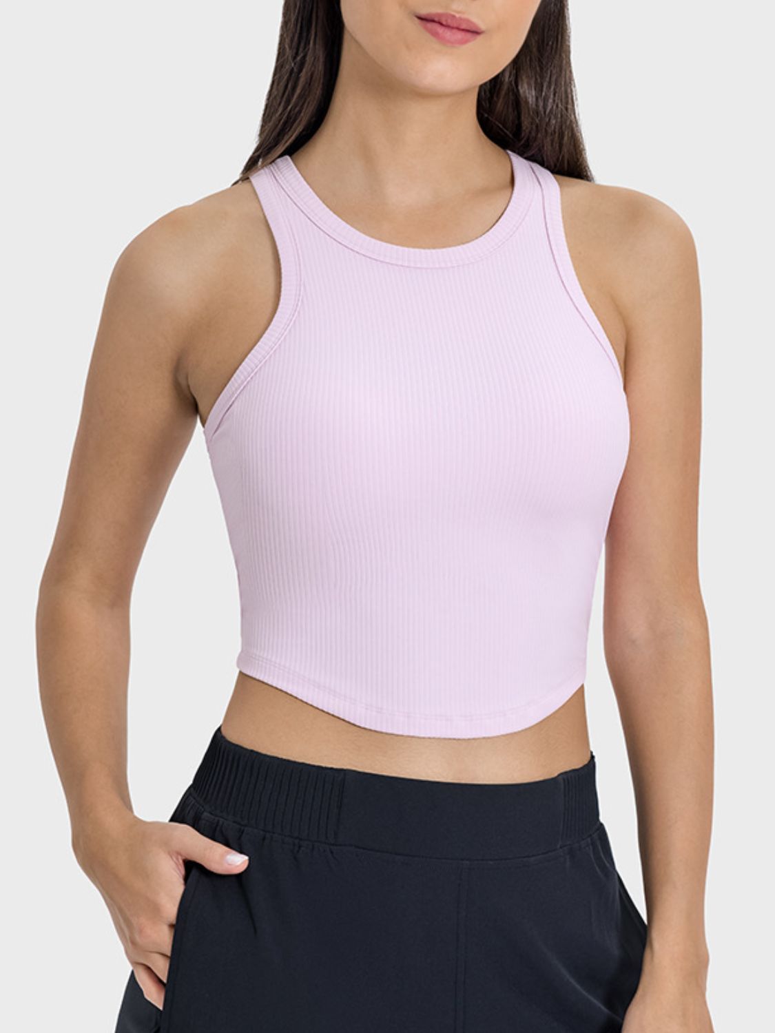 Millennia Round Neck Racerback Active Tank - Little Miss Vanilla