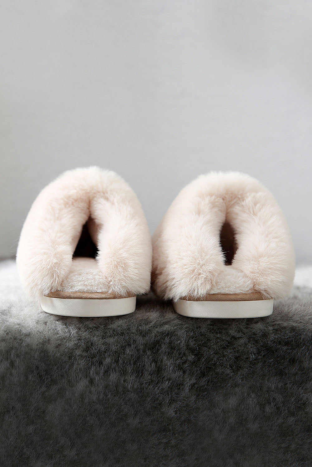 Khaki Cut and Sew Faux Suede Plush Lined Slippers - Little Miss Vanilla