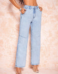 Straight Leg Jeans with Pockets - Little Miss Vanilla