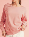 Bow Cutout Round Neck Long Sleeve Sweatshirt - Little Miss Vanilla