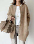 Loose Round Neck Single Breasted Cardigan Fashion Solid Color Coat Jacket Autumn And Winter Women's Clothing