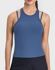 Millennia Cutout Round Neck Racerback Active Tank - Little Miss Vanilla