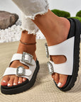 Fashion Rhinestone Belt Buckle Platform Sandals