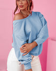 Bow Cutout Round Neck Long Sleeve Sweatshirt - Little Miss Vanilla