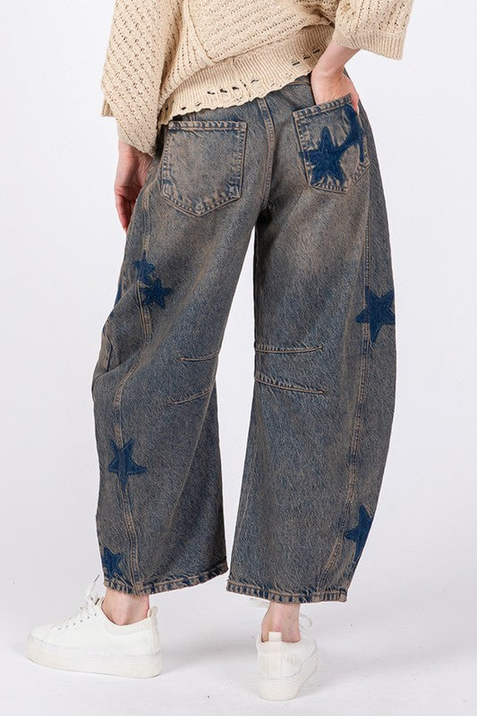 SAGE + FIG Star Wide Leg Jeans with Pockets - Little Miss Vanilla