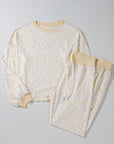 White Cheetah Print Two Piece Loose Fit Cozy Loungewear - Little Miss Vanilla