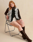 Plus Size Tied Sherpa Vest Coat with Pockets - Little Miss Vanilla