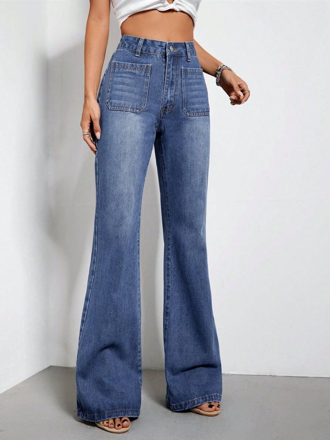 Bootcut Jeans with Pockets - Little Miss Vanilla