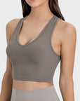 Millennia Scoop Neck Wide Strap Active Tank - Little Miss Vanilla