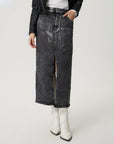 Slit Midi Denim Skirt with Pockets - Little Miss Vanilla