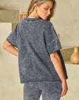 Black Mineral Washed Oversized T Shirt and Shorts Set - Little Miss Vanilla