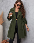 Honey Plus Size Lapel Collar Roll-Tab Sleeve Trench Coat - Little Miss Vanilla