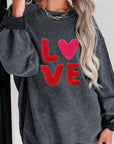 Valentine’s Day LOVE Round Neck Long Sleeve Sweatshirt - Little Miss Vanilla