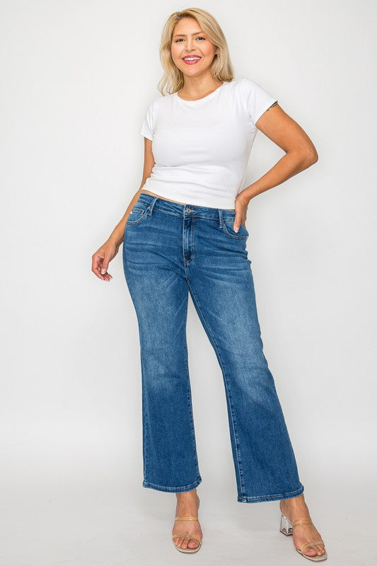 bytos Full Size Cat&#39;s Whiskers Mid Rise Ankle Jeans - Little Miss Vanilla