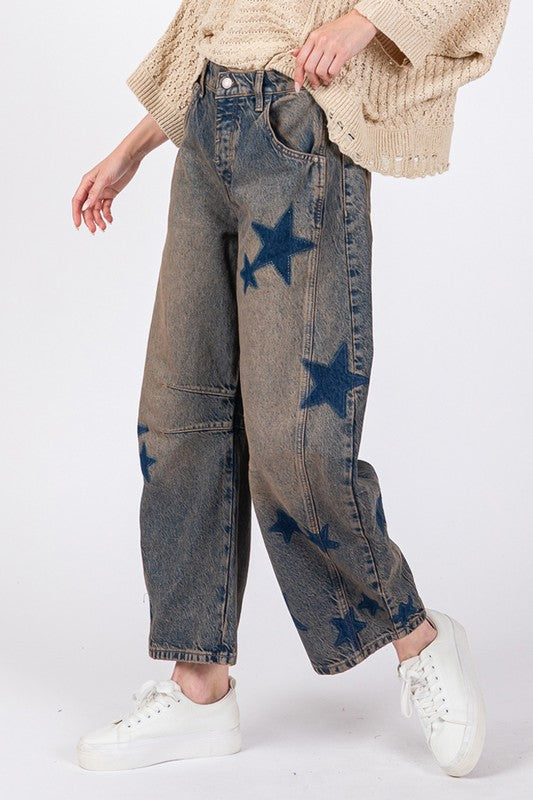 SAGE + FIG Star Wide Leg Jeans with Pockets - Little Miss Vanilla