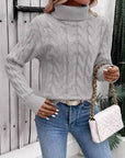 Women's Cable-knit Turtleneck Sweater