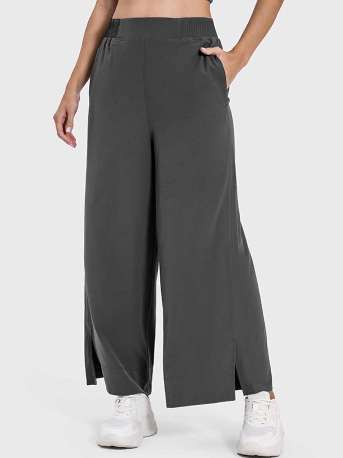 Millennia Slit Wide Leg Active Pants - Little Miss Vanilla