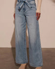 Tied Wide Leg Jeans with Pockets - Little Miss Vanilla