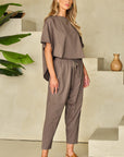 Simply Taupe High Low Boxy Fit Tee and Crop Pants Set - Little Miss Vanilla