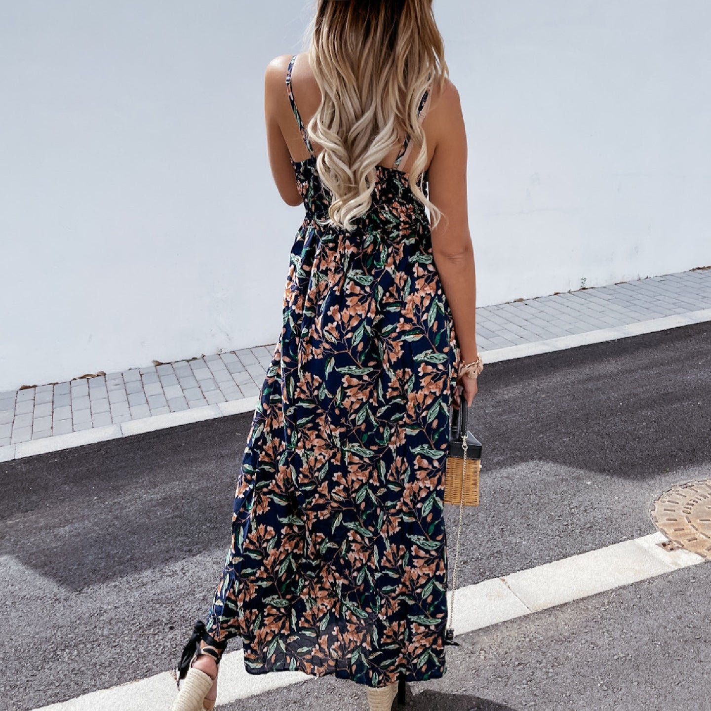 Printed Bohemian Maxi Dress V-neck - Little Miss Vanilla