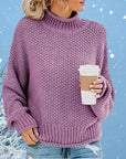 Cardigan Thick Thread Turtleneck Pullover