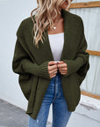 New Loose Knitted Sweater Solid Color Bat Sleeve Large Lapel Cardigan Autumn And Winter Fashion Jacket For Women Clothing - Little Miss Vanilla