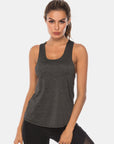 Full Size Scoop Neck Wide Strap Active Tank - Little Miss Vanilla